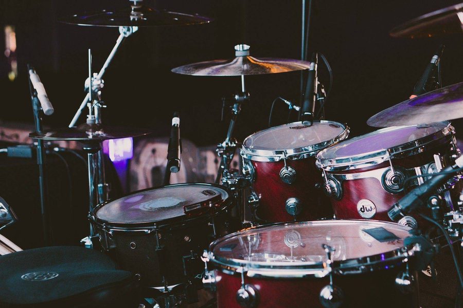 Batterie dans un studio de musique